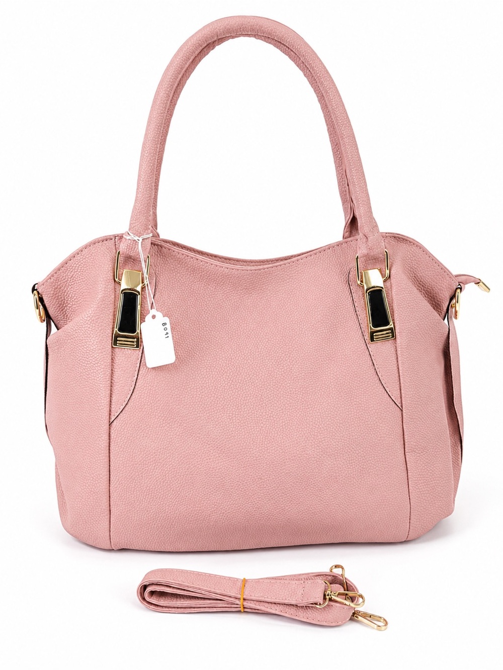 Women's Blush Pink Shoulder Bag with Gold Hardware